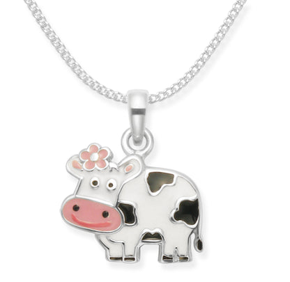 925 Sterling Silver Children's Cow Necklace