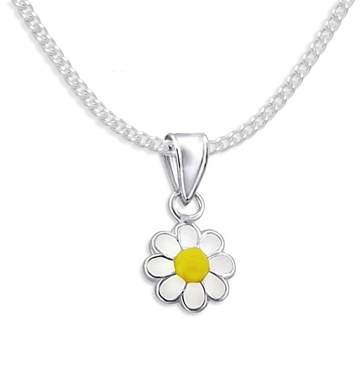 Heather Needham Silver's Sterling Silver Children's Daisy Pendant Necklace Jewellery with 14" Chain