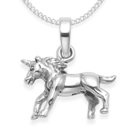 Sterling Silver Unicorn Necklace on 16" silver chain