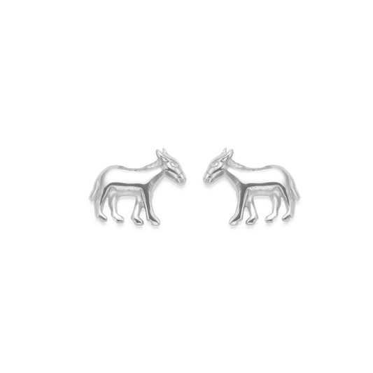 Sterling Silver Donkey Stud Earrings