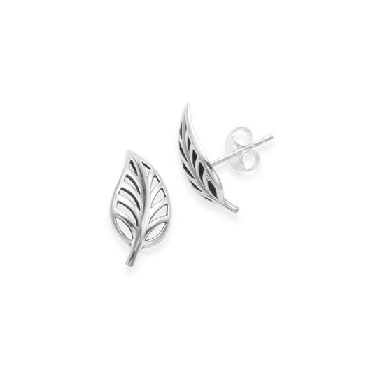 Sterling Silver Leaf Earrings