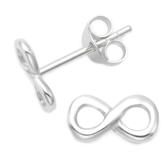 Sterling Silver Infinity Stud Earrings