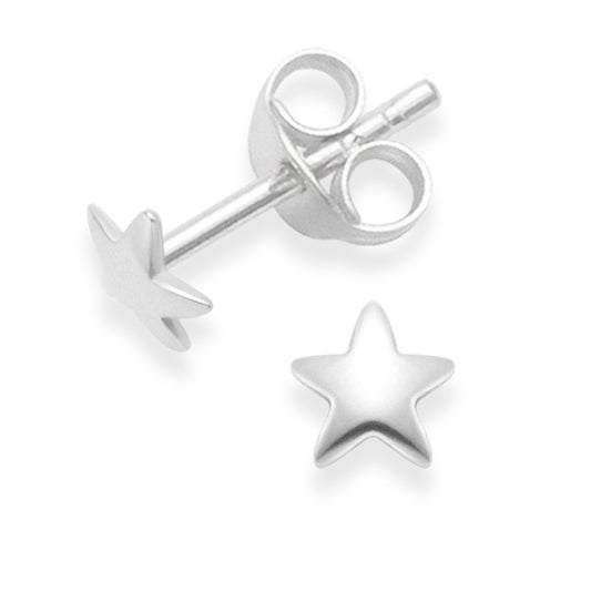 Sterling Silver Star Stud Earrings - 5mm