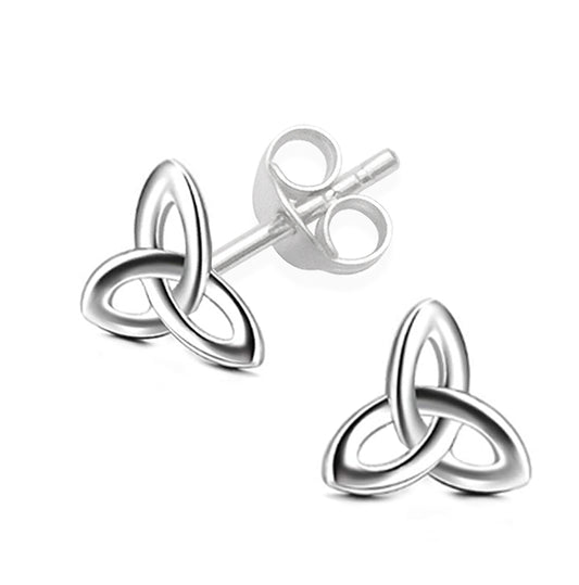 Sterling Silver Celtic Triangle Stud Earrings - 6mm