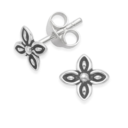 Sterling Silver Flower Stud Earrings - 5mm