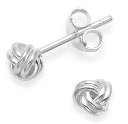 Sterling Silver Wool Knot Earrings