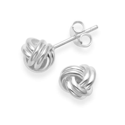 Sterling Silver Wool Knot Earrings - 6mm