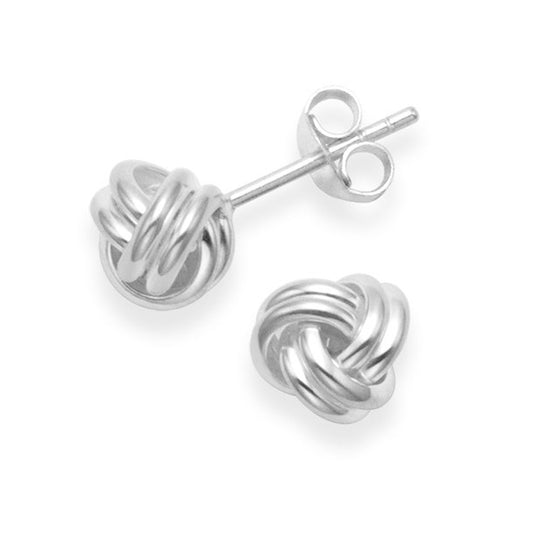 Sterling Silver Wool Knot Earrings - 6mm