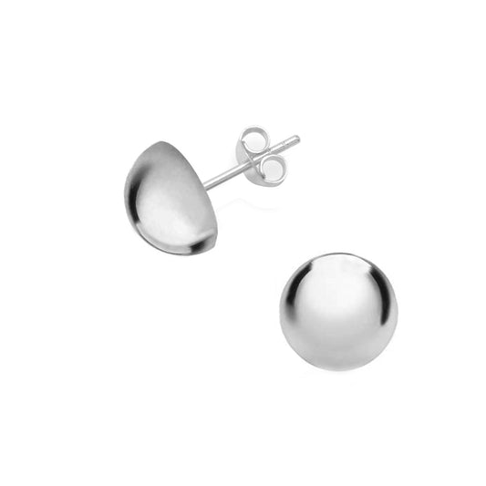 Large Sterling Silver Ball Stud Earrings - Hypoallergenic & Timeless