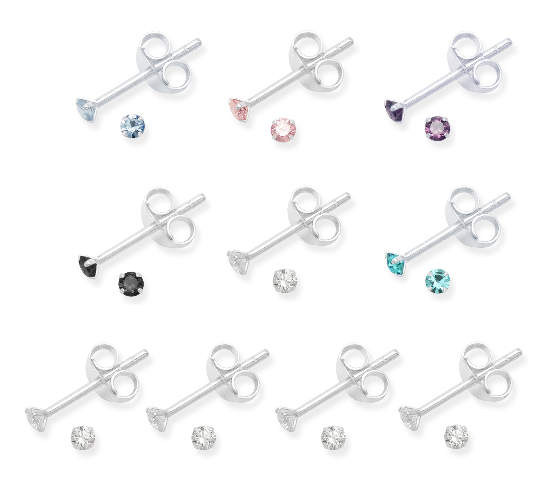 Elevate Your Style with Heather Needham Silver's 925 Sterling Silver Cubic Zirconia Stud Earrings Jewellery Set