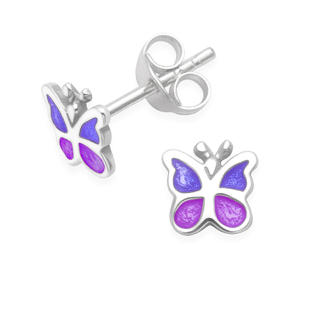 Sterling Silver Childrens Butterfly Earrings