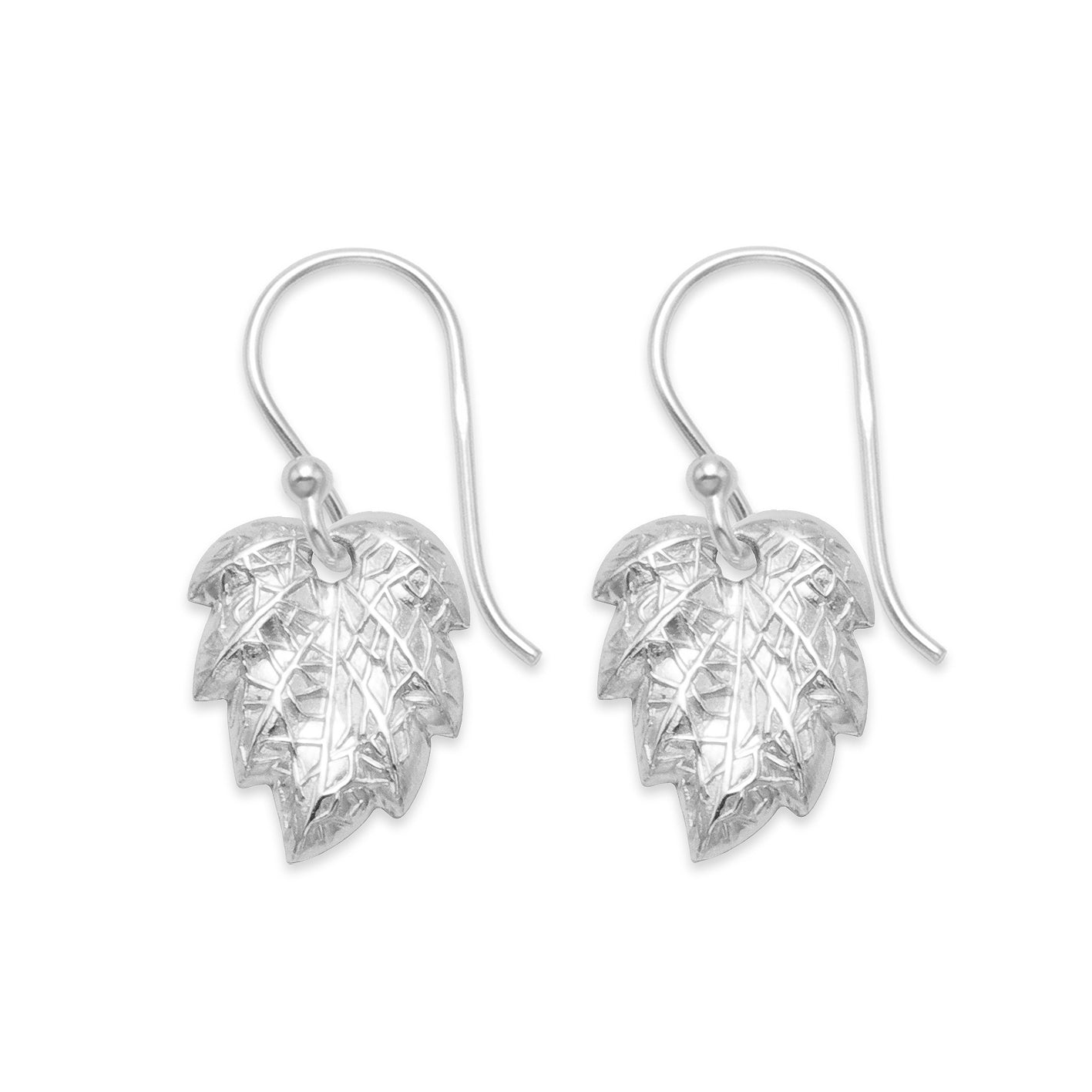 Sterling Silver Leaf Earrings, Leaf drop earrings