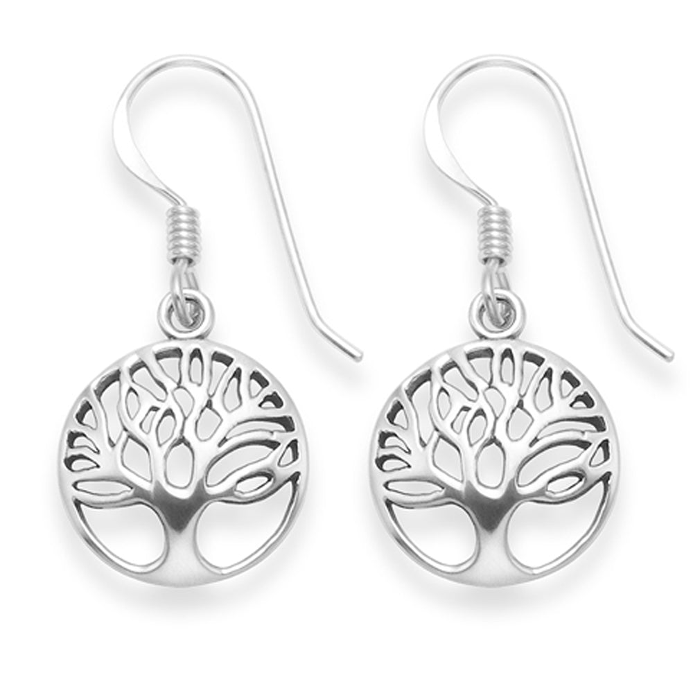 Sterling Silver Yggdrasil Life Tree Drop earrings - 13mm