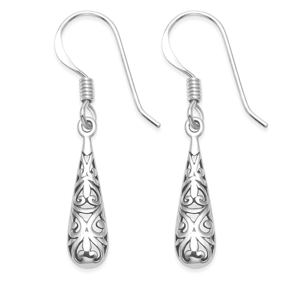 Sterling Silver Filigree Teardrop Earrings