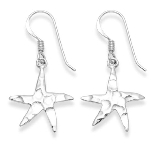 Sterling Silver Starfish drop earrings