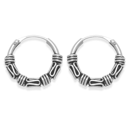 Sterling Silver 13mm Small Bali Hoop Earrings