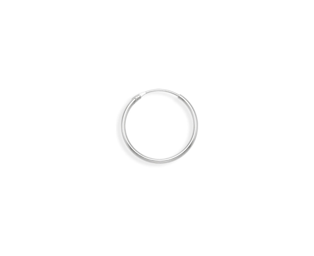 Men's Sterling Silver Single Hoop Earring - 14 mm