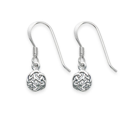 Sterling Silver small Celtic round drop earrings