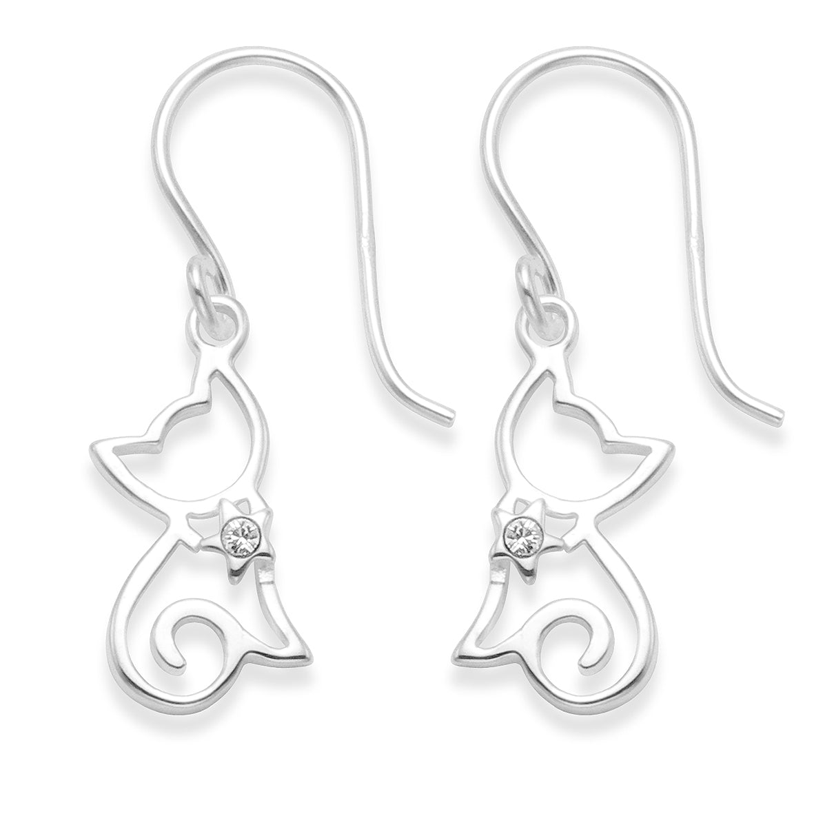 Heather Needham Silver's 925 Sterling Silver Cat Earrings Jewellery