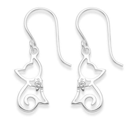 Heather Needham Silver's 925 Sterling Silver Cat Earrings Jewellery