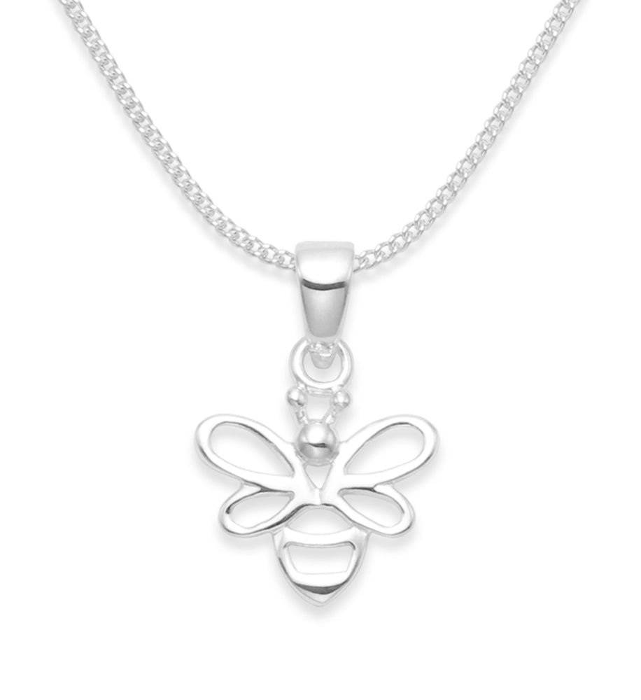 Sterling Silver Bee Necklace - 16" Chain