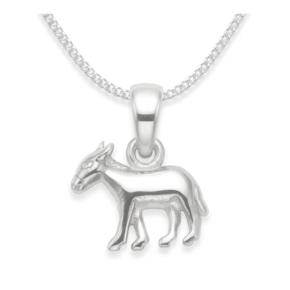 Sterling Silver Donkey Necklace on 16" Silver chain