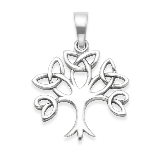 Sterling Silver Yggdrasill Life Tree Pendant Necklace - 19mm x 18mm