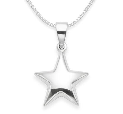 Sterling Silver Star Necklace on 18" chain