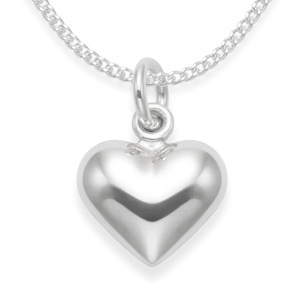 Children's Sterling Silver Heart Locket Pendant Necklace | 14" Silver Chain Included