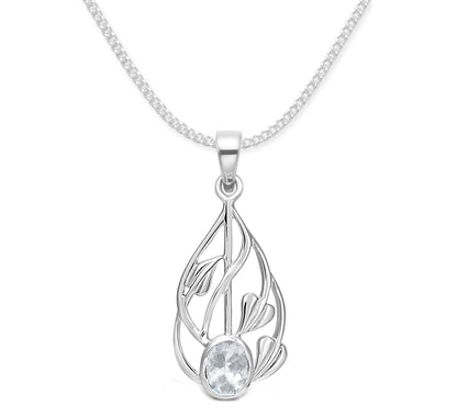 925 Sterling Silver Cubic Zirconia Rennie Mackintosh Necklace