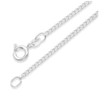 Sterling Silver Curb Chain Necklace - 14 Inch