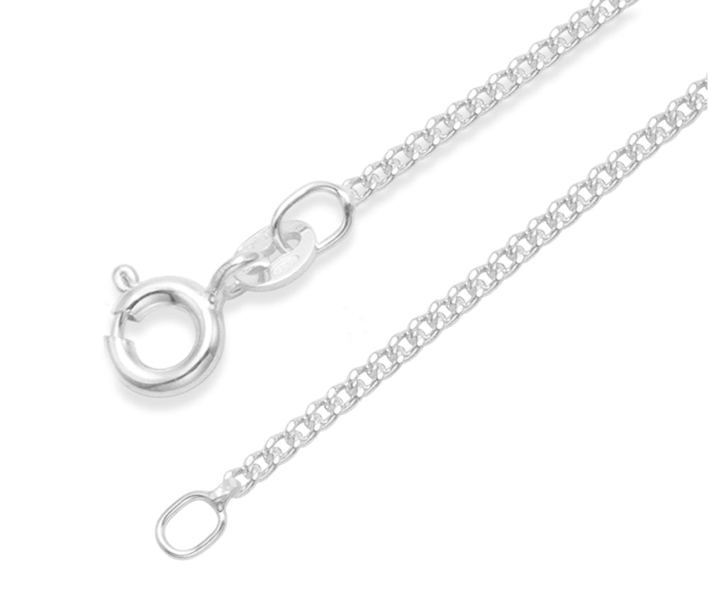 Sterling Silver Curb Chain Necklace - 40cm/16"