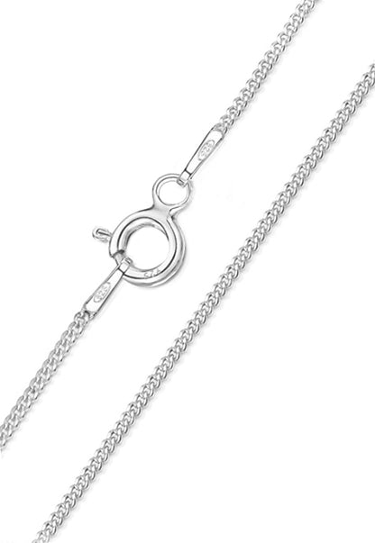 Sterling Silver Curb Chain Necklace - 1.5mm Wide - 22 Inch