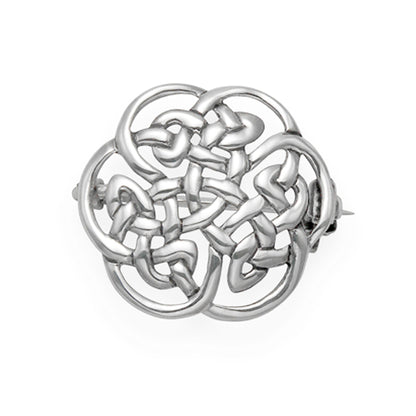 Sterling Silver Round Celtic Brooch