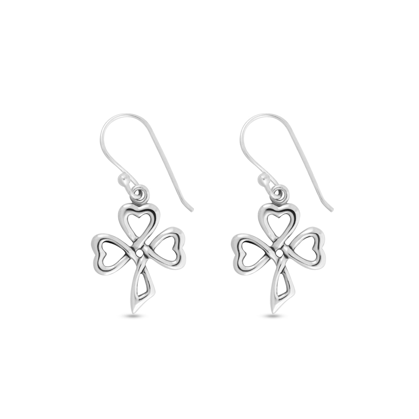 Sterling Silver Irish Shamrock Dangle Drop Earrings for Women