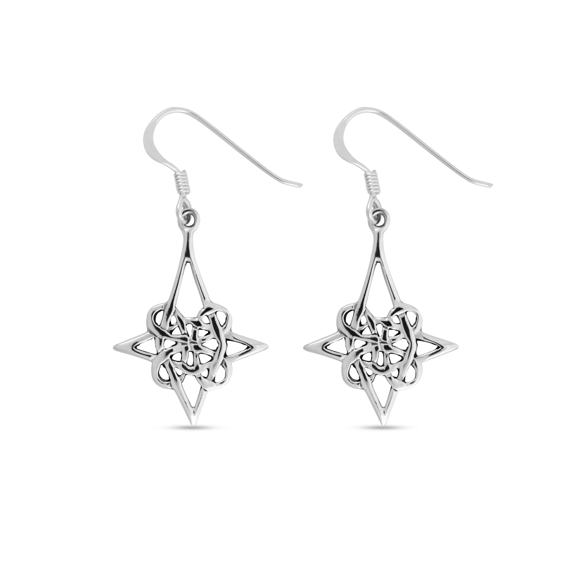 Sterling Silver Celtic Star Drop Earrings