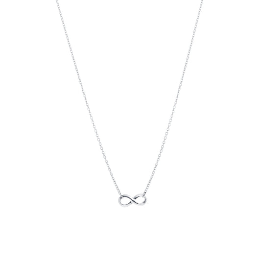 Sterling Silver Infinity Necklace - 6x13 mm Charm - 16'' Chain Length