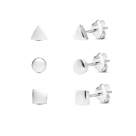 Elevate Your Style with Heather Needham Silver's 925 Sterling Silver Geometric Stud Earrings Jewellery Set