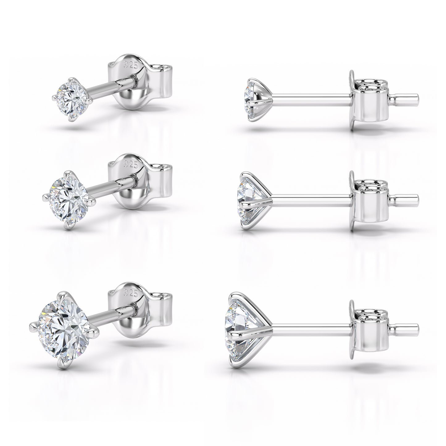 Elevate Your Style with Heather Needham Silver's 925 Sterling Silver Cubic Zirconia Stud Earrings Jewellery Set