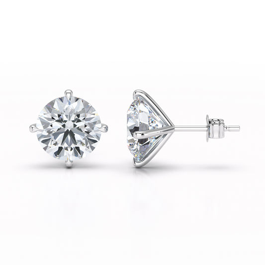 Sterling Silver Cubic Zirconia Stud Earrings - 9mm