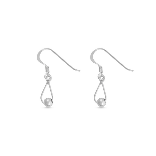 Heather Needham Silver Ball Beaded Teardrop Dangle Earrings | 925 Sterling Silver Jewellery