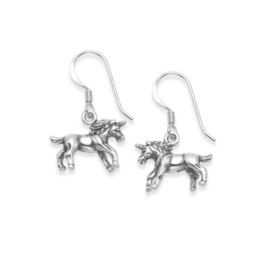 Heather Needham Silver 925 Sterling Silver Unicorn Earrings | Elegant Jewellery