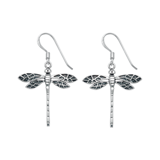 Elegant 925 Sterling Silver Dragonfly Earrings | Heather Needham Silver