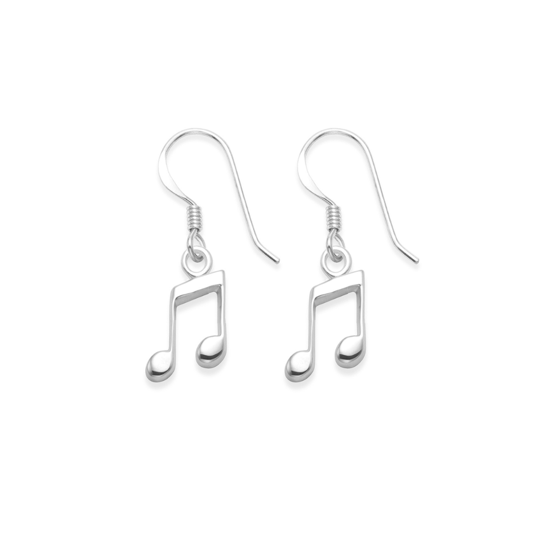 925 Sterling Silver Semi Quaver Earrings | Elegant Musical Jewellery | Heather Needham Silver