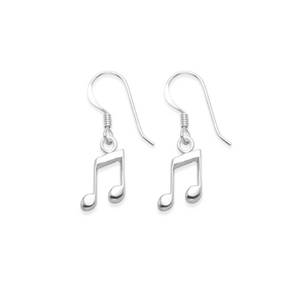 925 Sterling Silver Semi Quaver Earrings | Elegant Musical Jewellery | Heather Needham Silver