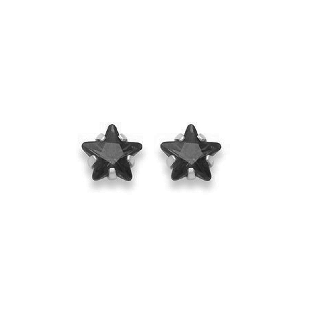 Black Cubic Zirconia Star Earrings | Sparkling Accessories by Heather Needham Silver