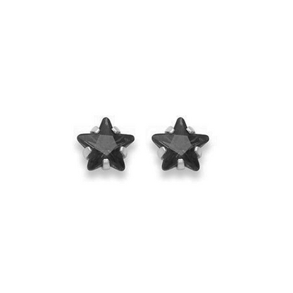 Black Cubic Zirconia Star Earrings | Sparkling Accessories by Heather Needham Silver