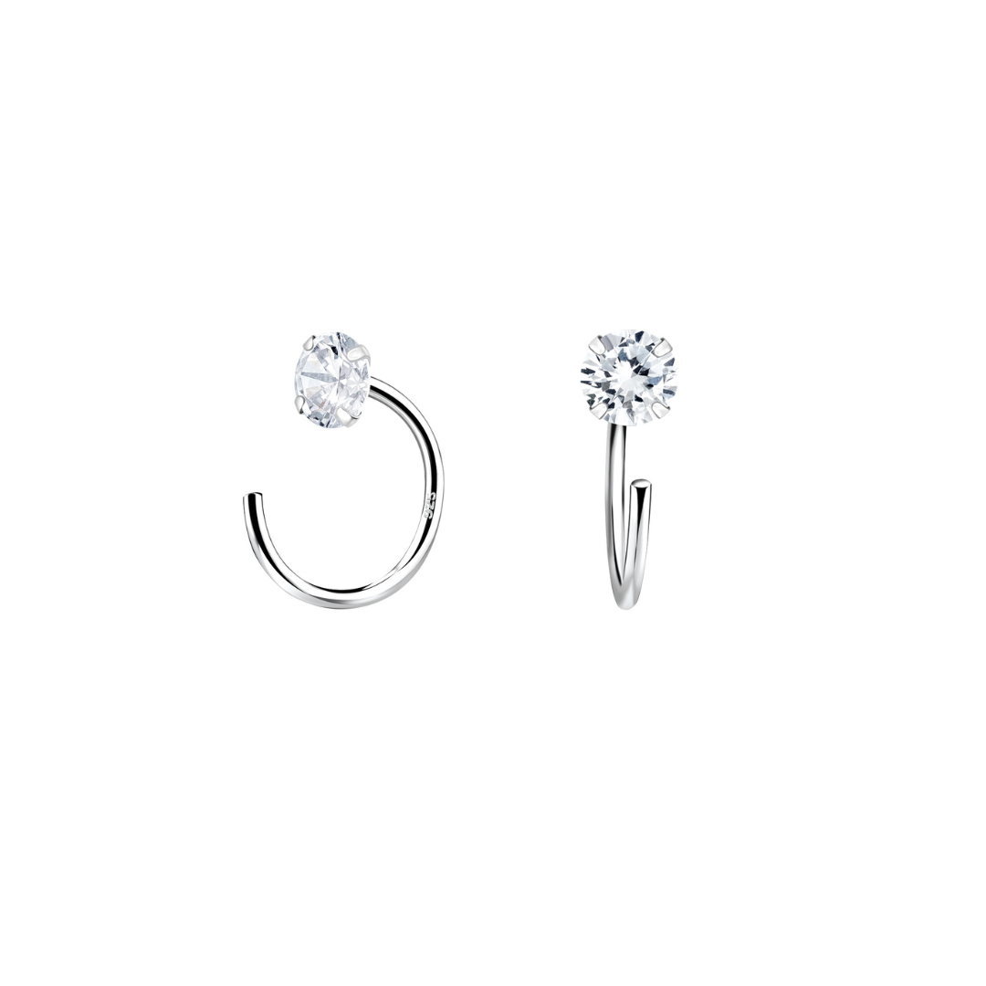 Cubic Zirconia Ear Huggers Earrings for Women and Girls