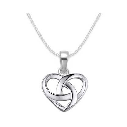 Sterling Silver Small Celtic Heart Necklace - 16 Inch