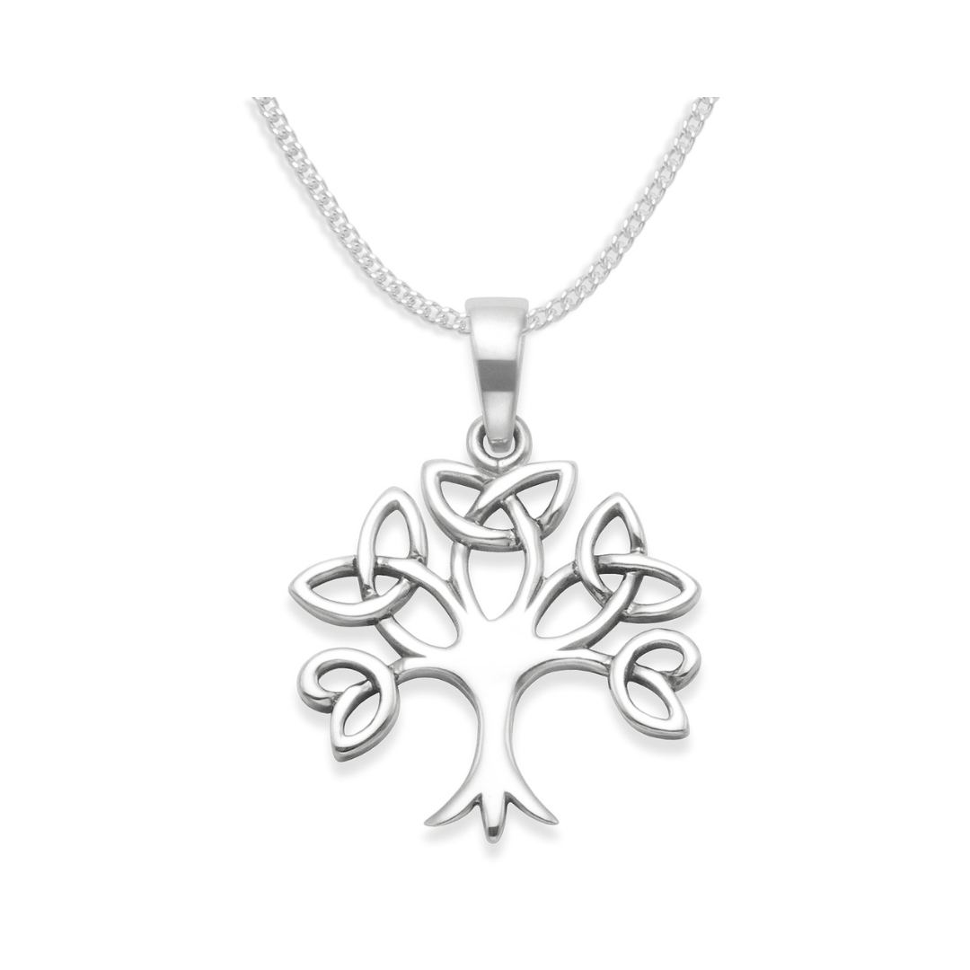 Sterling Silver Life Tree Necklace Celtic on Silver chain